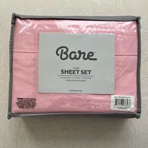 Bare Home Queen 4 Piece Sheet Set Premium Microfiber Dusty Rose Pink NEW
